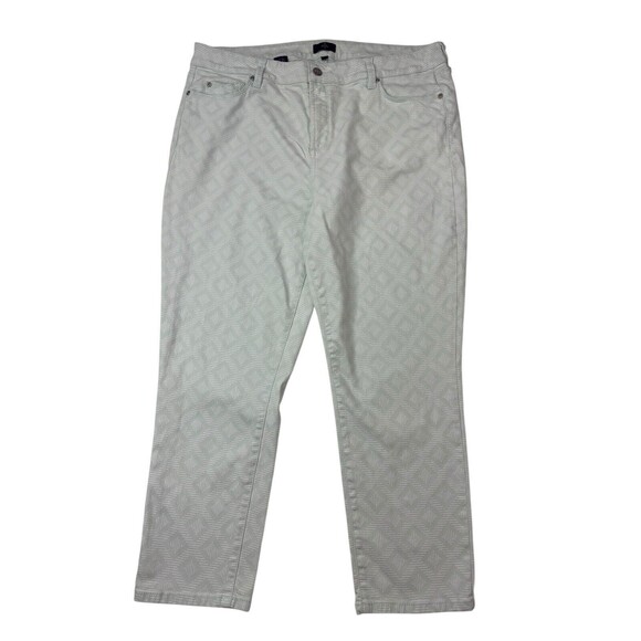 NYDJ Not Your Daughter's Women's 18P Diamond Stripes Pattern Ankle Stretch Jeans - Picture 1 of 16
